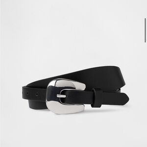 GAP - Vegan Leather Belt Black & Silver